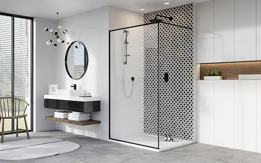 Душевой уголок Radaway Walk-in Modo X II Black Frame 100