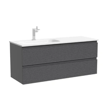 Тумба под раковину Sancos Folk FL120LGS, 120 см, подвесная, Grey soft, левая