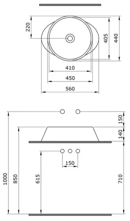 Раковина Bocchi Capri 1010-020-0125, антрацит
