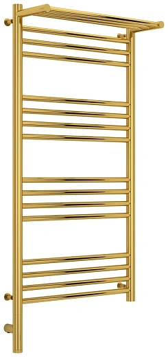 Полотенцесушитель электрический Сунержа Богема 3.0 1000 x 500 с полкой, ширина 53.2 см, высота 112.4 см, золото, L/R