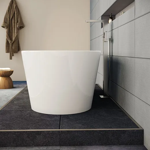 Ванна акриловая VitrA Geo 170 x 80.5 см отдельностоящая+ножки+скрытый сифон, прямоугольная, белая, 65370006000