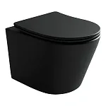 Подвесной унитаз Ceramicanova Balearica CN6000MB Rimless, безободковый, крышка микролифт, черный матовый, сантехфарфор