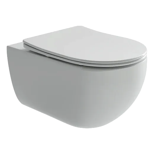 Подвесной унитаз Ceramicanova Long Rimless, безободковый, крышка микролифт, белый, CN3015