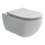 Подвесной унитаз Ceramicanova Long Rimless, безободковый, крышка микролифт, белый, CN3015