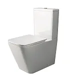 Напольный унитаз Ceramicanova Cubic Rimless CN1803, безободковый, с бачком, сиденье Soft Close, сантехфарфор, белый