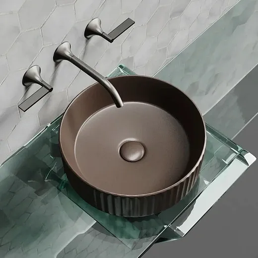 Раковина Ceramicanova Element CN6057MDB, 36 см, сантехфарфор, цвет темно-коричневый матовый