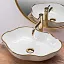 Умывальник Rea Pearl Gold Edge 51,5х37,5 белый/золото, REA-U0696