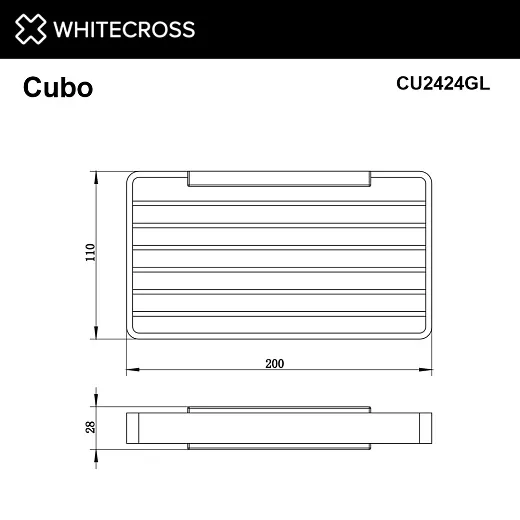 Мыльница-решетка подвесная Whitecross Cubo CU2424GL золото