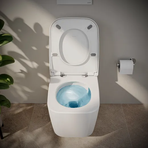 Подвесной унитаз VitrA Metropole Square  безободковый QuantumFlush с сиденьем микролифт, белый, 7906B003-6430