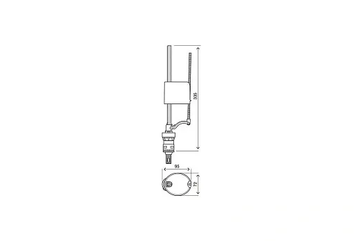 Unibottom 1/2 inlet valve brass/наполн клапан 1/2 лат (561162)