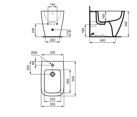 Напольное биде Ideal Standard I.LIFE B T461701