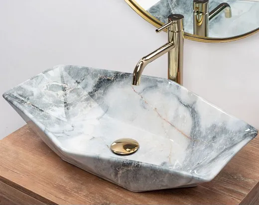 Умывальник накладной Rea Vegas Granit Shiny 57x37 гранит