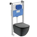 Комплект инсталляции Ideal Standard TESI с унитазом T0079V3 TESI, сиденьем и крышкой T3527V3 TESI и инсталляцией R020467 PROSYS 120 M