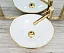 Умывальник Rea SOFIA GOLD / WHITE 41х34 золото/белый, REA-U0456S