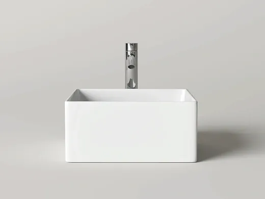 Умывальник накладной Ceramicanova Адель (Adele) 34.5x34.5x16см, квадрат белый, CN6086