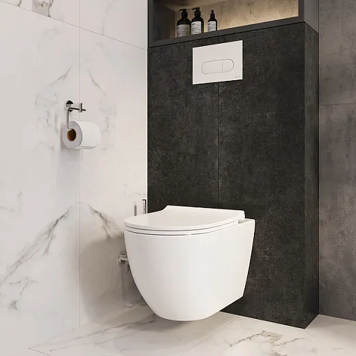 Комплект инсталяции  VitrA Mia Round с унитазом безободковым, с сиденьем микролифт, 9873B003-7205