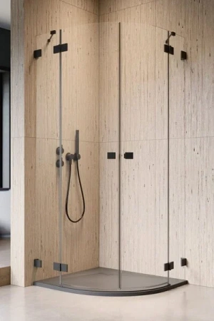 Душевая дверь Radaway Essenza Pro Black PDD 90L, 90 х 200 см, с неподвижной частью, стекло прозрачное, профиль черный, левая, 10095090-54-01L