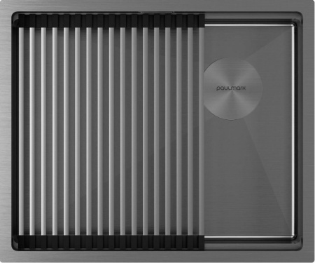 Кухонная мойка Paulmark Next Pro 54 Uni PM705445-GM вороненая сталь