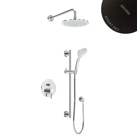 Душевой набор Bruma Lusitano, черный матовый, встраиваемый с душевой лейкой EloX ABS 230 мм и ручной лейкой Emotion 1073600NS