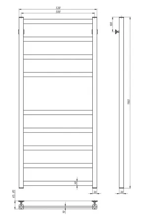 Полотенцесушитель водяной Stinox Prestige 500x1200 белый матовый