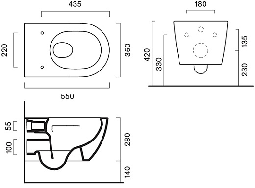 Унитаз Catalano Sfera 0511550001 подвесной   белый