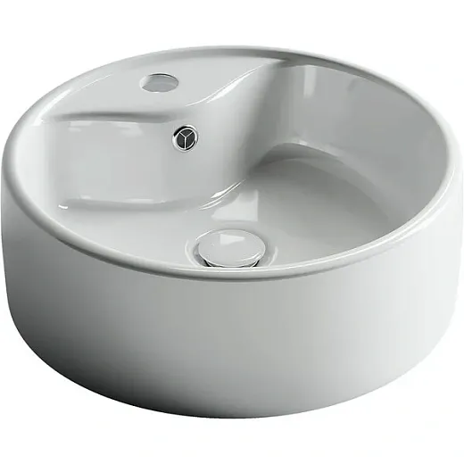 Умывальник Ceramicanova Element накладной 40х40см круглый белый глянцевый, CN5027
