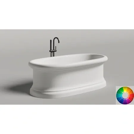 Ванна Salini Опера 1052201MF, 180 х 90 см, из искусственного камня С-Стоун/S-Stone, цвет белый матовый, покраска по RAL полностью