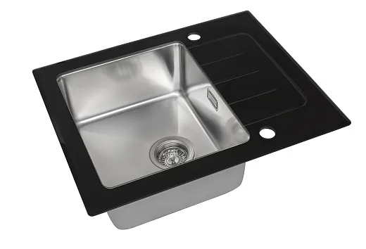 Мойка со стеклом ZorG GS 6250 black