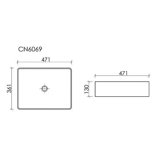 Раковина Ceramicanova Element CN6069MB, 47 см, сантехфарфор, цвет черный матовый