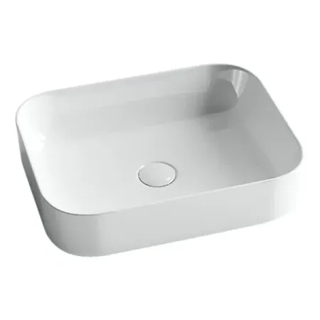 Раковина Ceramicanova CN6011 50 x 39 x 13 см, накладная, прямоугольная, без перелива, сантехфарфор
