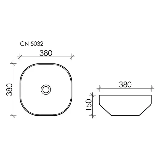 Умывальник Ceramicanova Element CN5032 40см накладной сантехфарфор белый, CN5032
