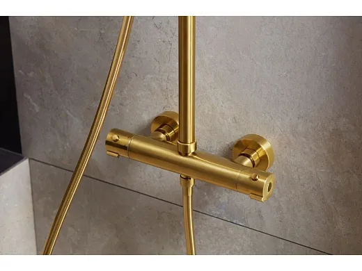 Душевая система Armatura Moza Gold 5736-920-31 с термостатом золото
