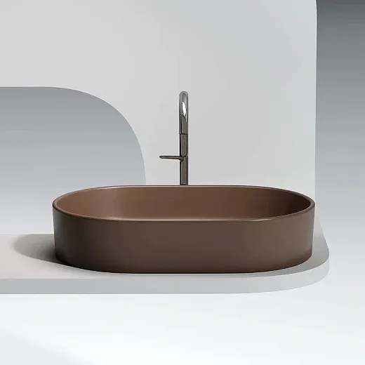 Раковина Ceramicanova Element CN6048MDB, 60 см, сантехфарфор, цвет темно-коричневый матовый