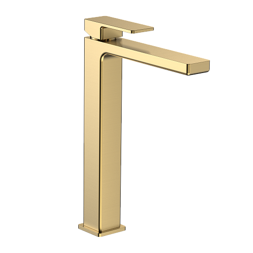 AQM6814BG AQUAme Savona Смеситель для свободностоящей раковины 250мм, гладкий, подводка ½", золото шлифованное