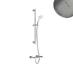 Смеситель для душа Bruma Lusitano, хром матовый, с душевым гарнитуром и стойкой, EloX, 1073102ST