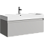 AQWELLA Geometria подвесная тумба с умывальником в комплекте 100 см, цвет светло-серый матовый