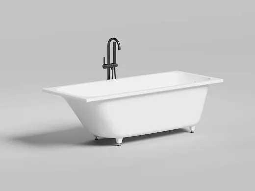 Ванна Salini Orlanda 102021MF, 170 х 70 см, из искусственного камня S-Stone, цвет белый матовый, покраска по RAL полностью