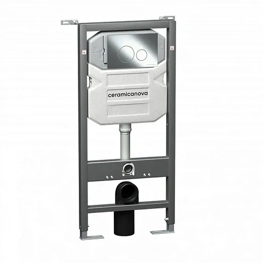 Инсталляция Ceramicanova Envision с унитазом Ceramicanova Forma CN3009_1001CH_1000 Rimless CN3009, крышка микролифт, сантехфарфор, клавиша Round хром глянцевый