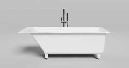 Ванна Salini Cascata Kit 104813MF, 170 х 70 см, из искусственного камня S-Sense, цвет белый матовый, покраска по RAL полностью