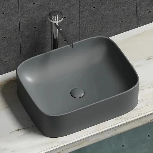 Раковина Ceramicanova Element CN6052MDH, 50 см, сантехфарфор, цвет темный антрацит матовый