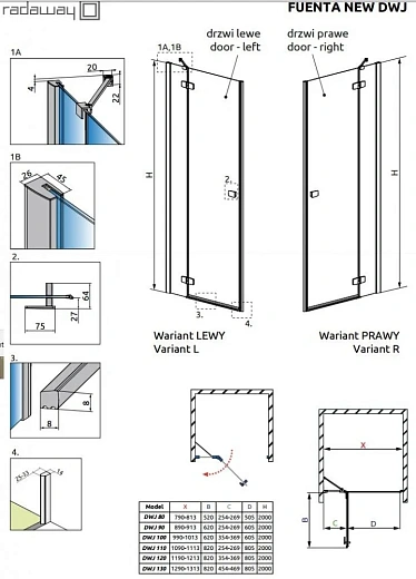 Душевая дверь Radaway Fuenta New DWJ 80 384012-01-01