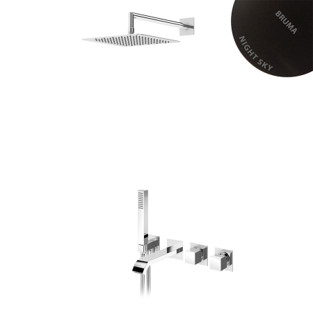 Система скрытого монтажа Bruma Escudo на 3 потока Set 102 140 2NS, верхний душ 300x300мм Night Sky Система скрытого монтажа Bruma Escudo на 3 потока Set 102 140 2NS, верхний душ 300x300мм Night Sky