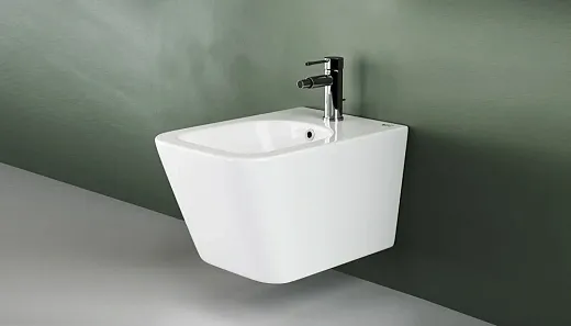 Биде Ceramicanova Metric CN3008 подвесное, 1 отверстие под смеситель, белый, сантехфарфор