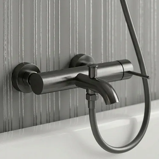 Смеситель для ванны и душа WasserKraft Niers, графит, 3001GR