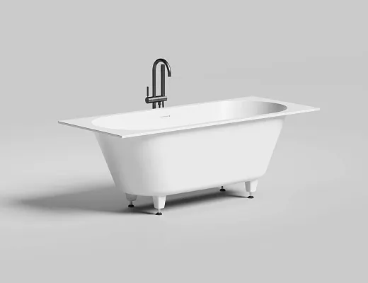 Ванна Salini Ornella Axis Kit 104713GF, 170 х 70 см, из искусственного камня S-Sense, цвет белый, покраска по RAL полностью