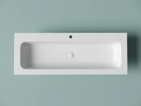 Умывальник накладной Ceramicanova Грация (Grace) 121x45.7x13.7см, прямоугольная, с одним отверстием под смеситель, белый матовый, CN7017MW