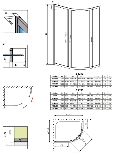 Душевой уголок Radaway Premium Plus E 30481-01, 100 х 80 см Душевой уголок Radaway Premium Plus E 30481-01, 100 х 80 см