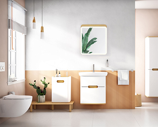 Тумба VitrA Sento с раковиной, с 2 ящиками, 65 см, с LED подсветкой, цвет матовый белый (ножки 61069 заказываются отдельно) 60822 Тумба VitrA Sento с раковиной, с 2 ящиками, 65 см, с LED подсветкой, цвет матовый белый (ножки 61069 заказываются отдельно) 60822