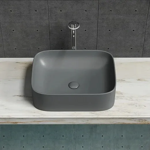 Раковина Ceramicanova Element CN6052MDH, 50 см, сантехфарфор, цвет темный антрацит матовый