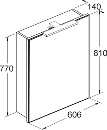 Шкаф зеркальный Roca Victoria R 60см 60.6x14.1x81.0см, белый глянцевый, 857475806